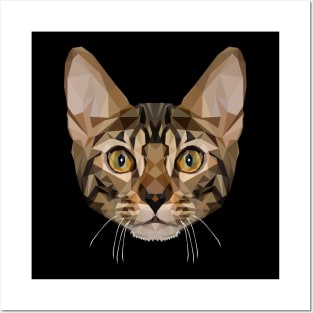 Bengal Cat Low Poly Art Posters and Art